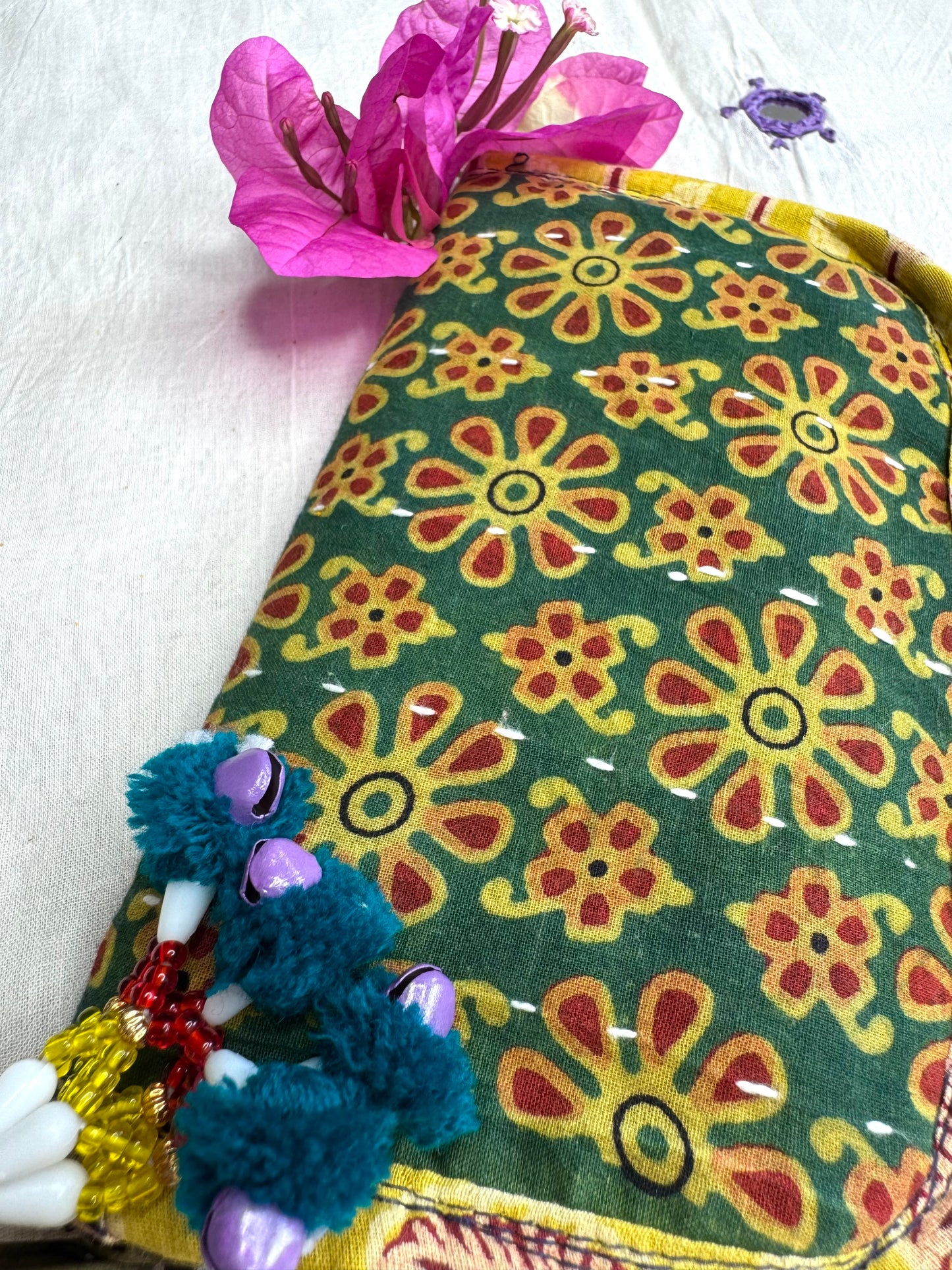 Navrang ~ Ajrakh Handcrafted Wallets ~ Yellow & Green
