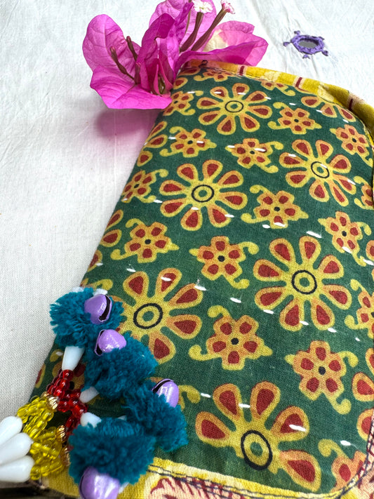 Navrang ~ Ajrakh Handcrafted Wallets ~ Yellow & Green
