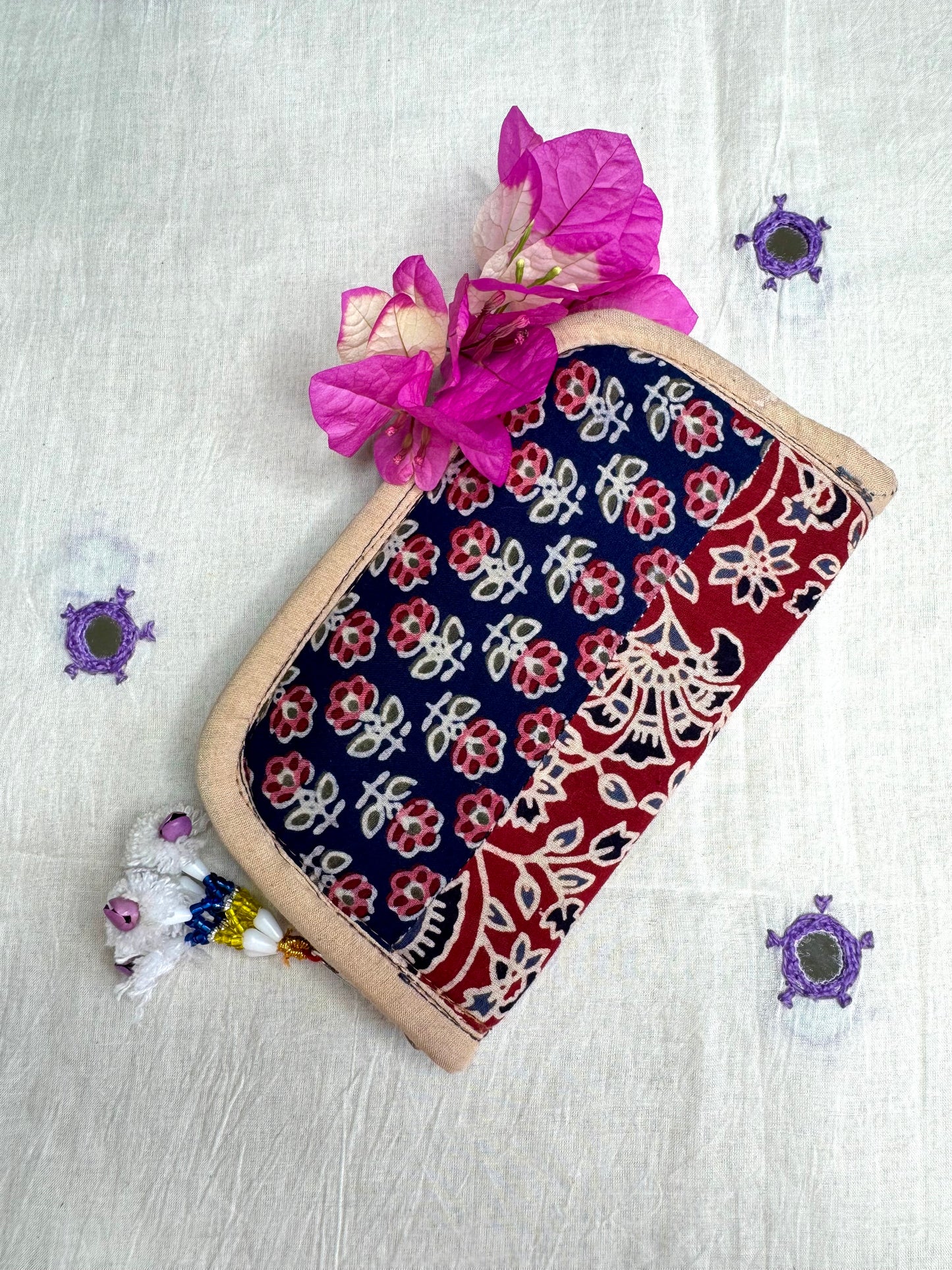 Navrang ~ Ajrakh Handcrafted Wallets ~ Red & Blue