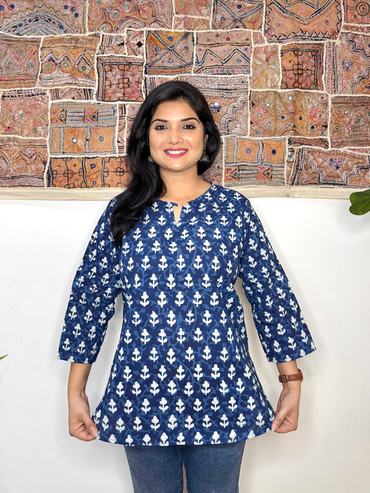 Indigo Whispers ~ Blue Handblock Kurti