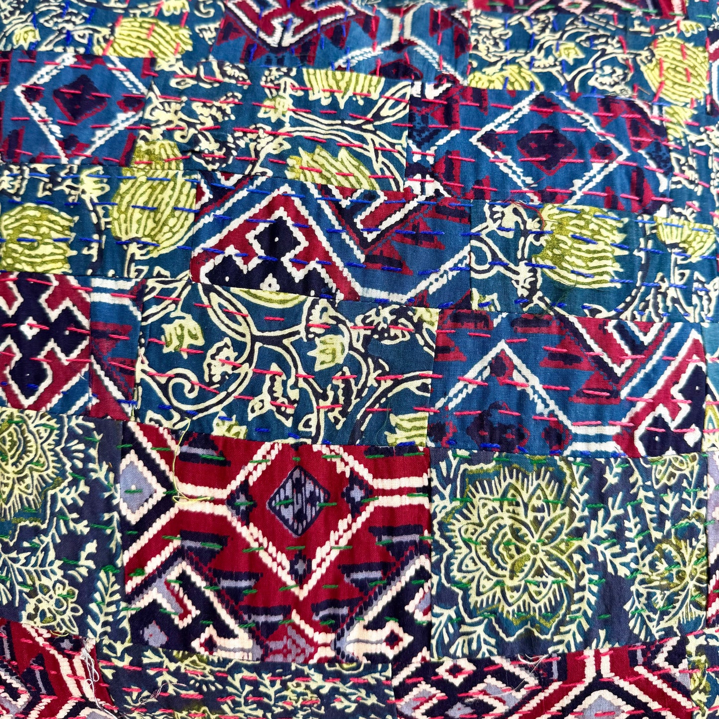 Ajrakh Cushion Covers ~ Ikkat Blue Motif ~ Set of 2