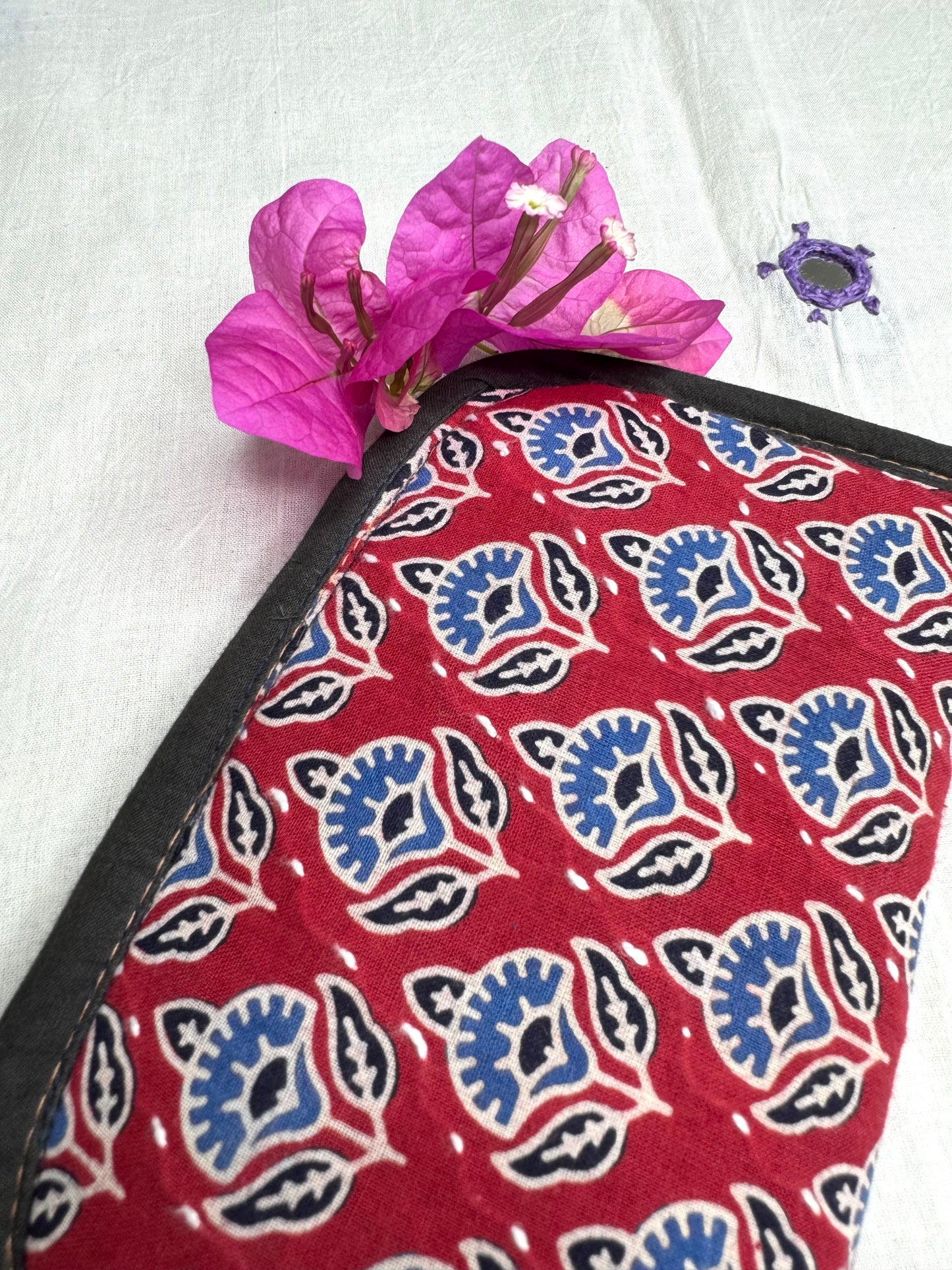 Navrang ~ Ajrakh Handcrafted Wallets ~ Red & Blue