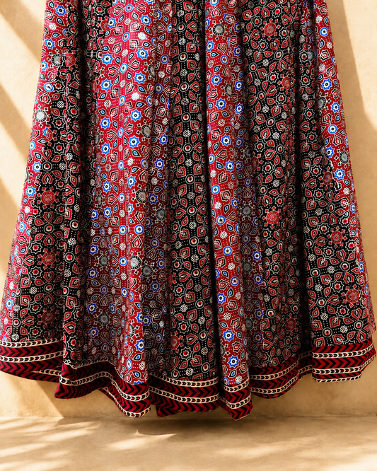 🌻Navrang ~ Noor Ajrakh Skirt and Dupatta Set