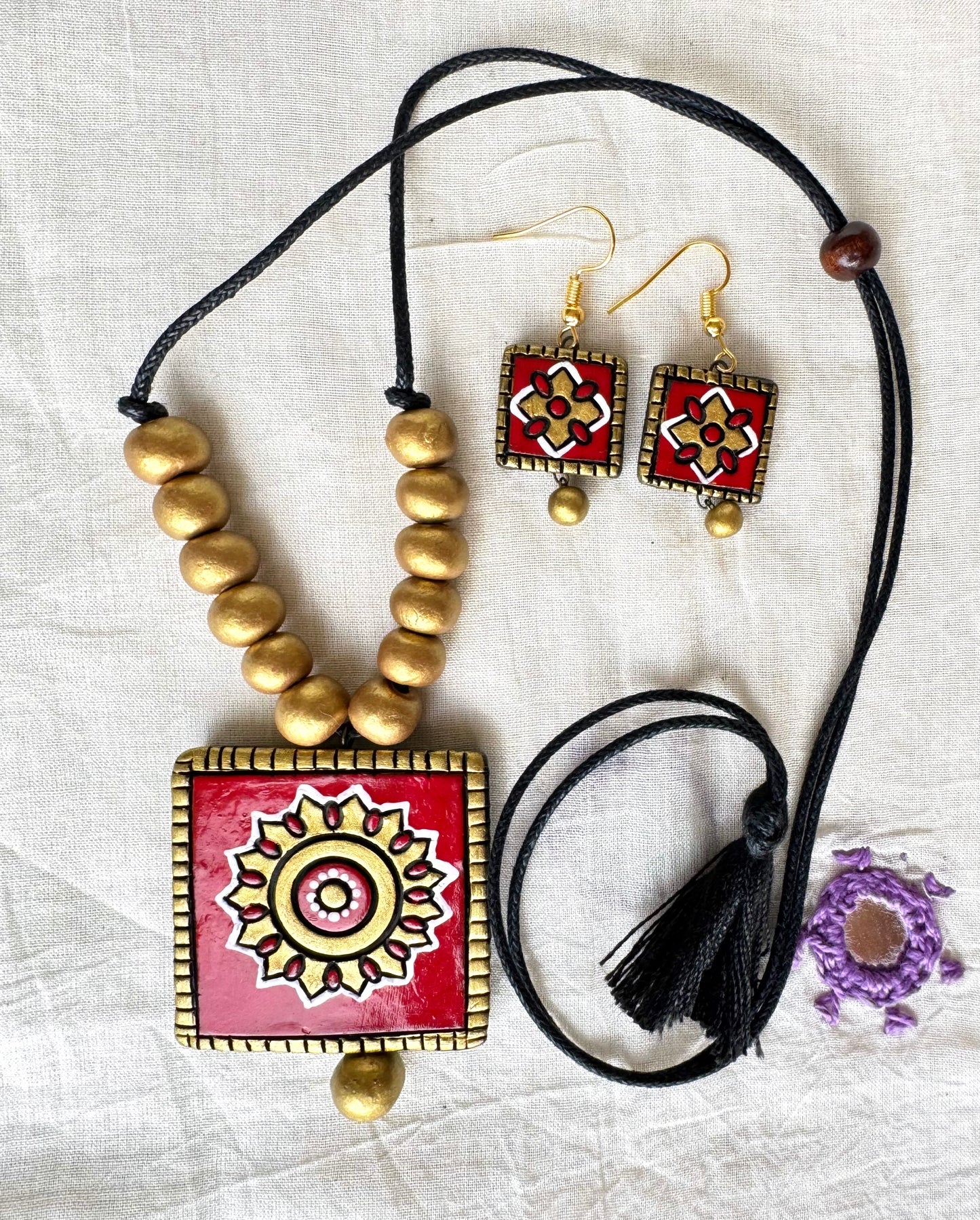 Mati ke Rang ~ Terracotta Jewelry Set ~ Sindoor Red