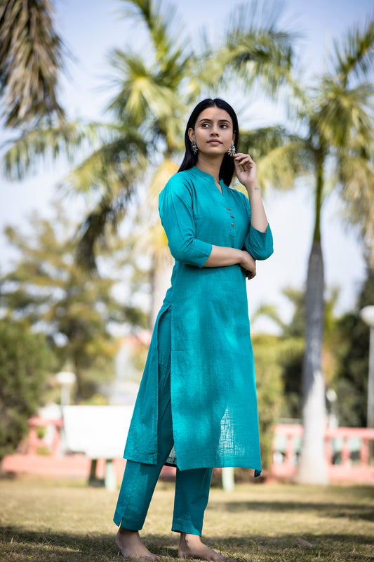 Saadgi ~ Beauty in Simplicity Cotton Suits, Tiffany Blue ๐ฉต