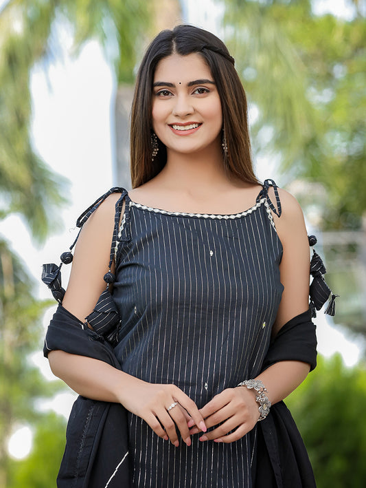 Adaa 𓂃 ོ☼𓂃 Colors of Nature Cotton Suits, Ebony Black