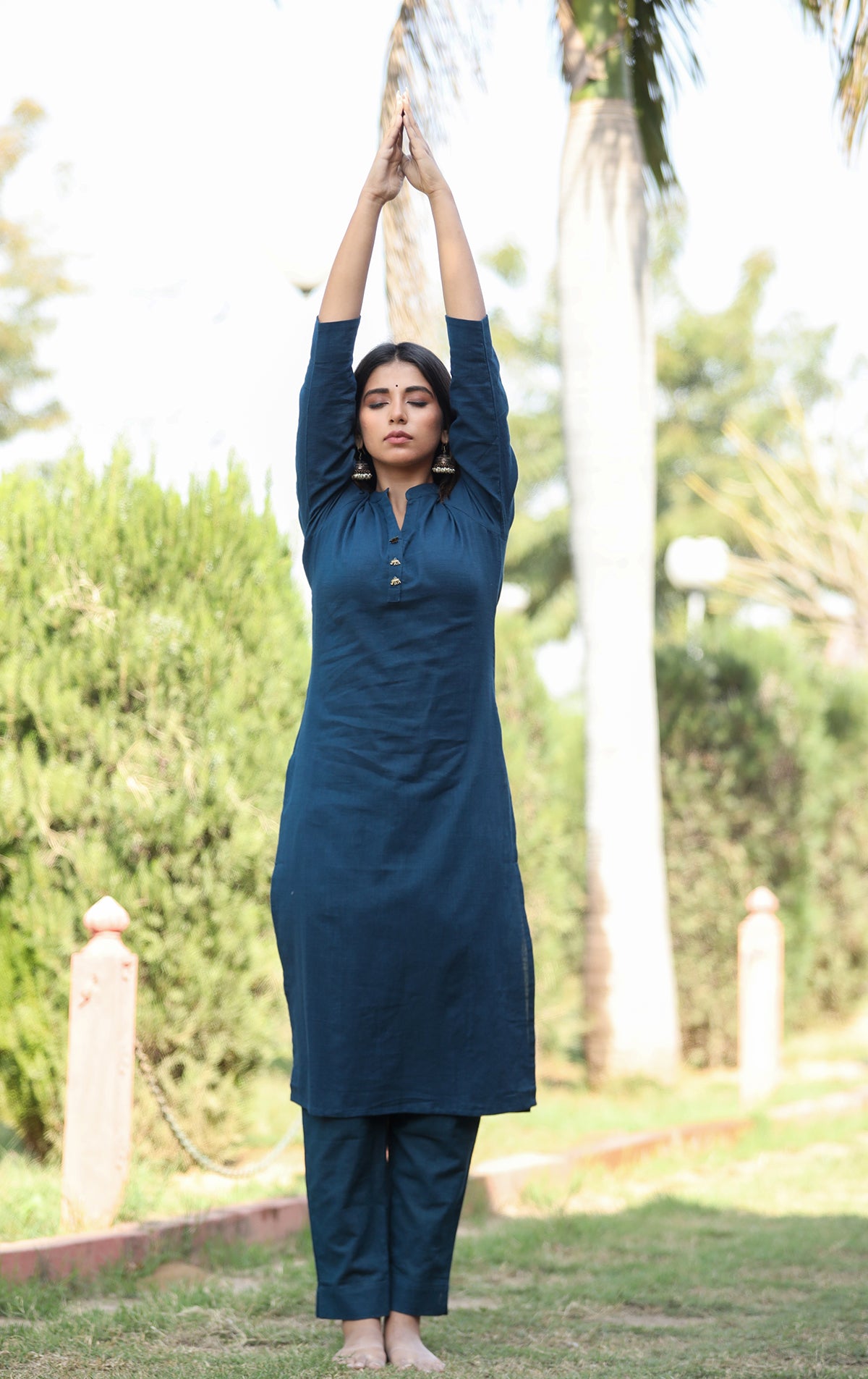 Saadgi ~ Beauty in Simplicity Cotton Kurti, Midnight Blue 💙