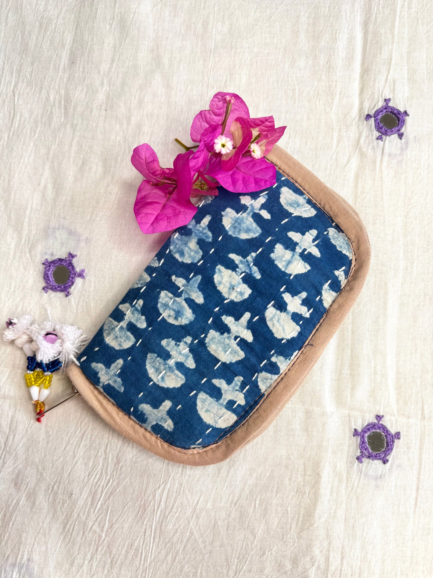 Navrang ~ Ajrakh Handcrafted Wallets ~ Indigo
