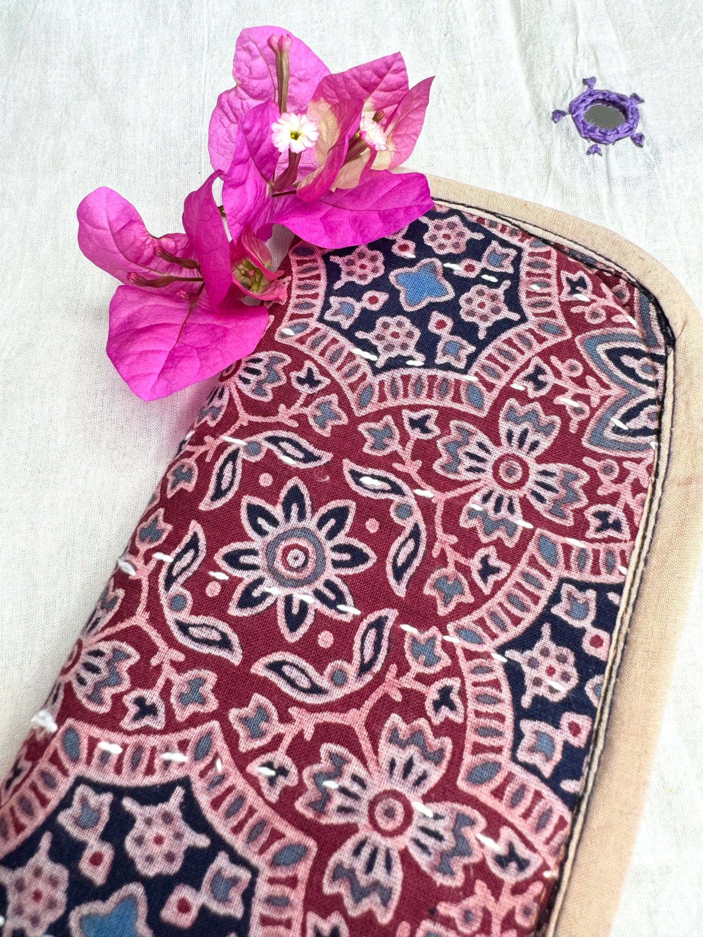 Navrang ~ Ajrakh Handcrafted Wallets ~ Ruby Red