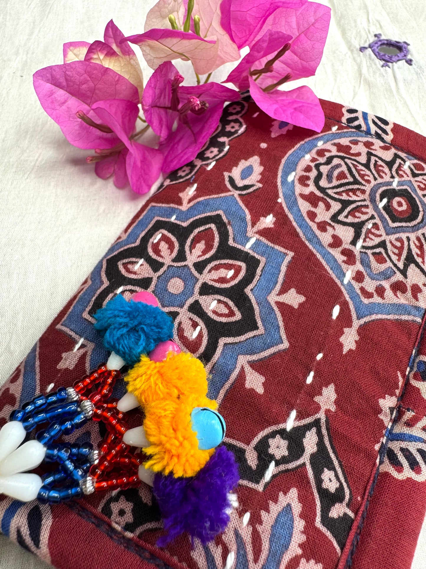 Navrang ~ Ajrakh Handcrafted Wallets ~ Maroon