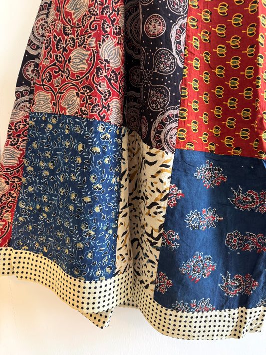 🌻Navrang ~ Ajrakh Lehengas ~ Multicolor w/ white polka dots