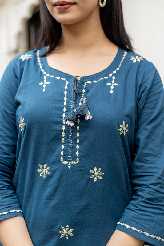 Adaa ๐ เฝผโผ๐ Colors of Nature Cotton Suits, Indigo Blue