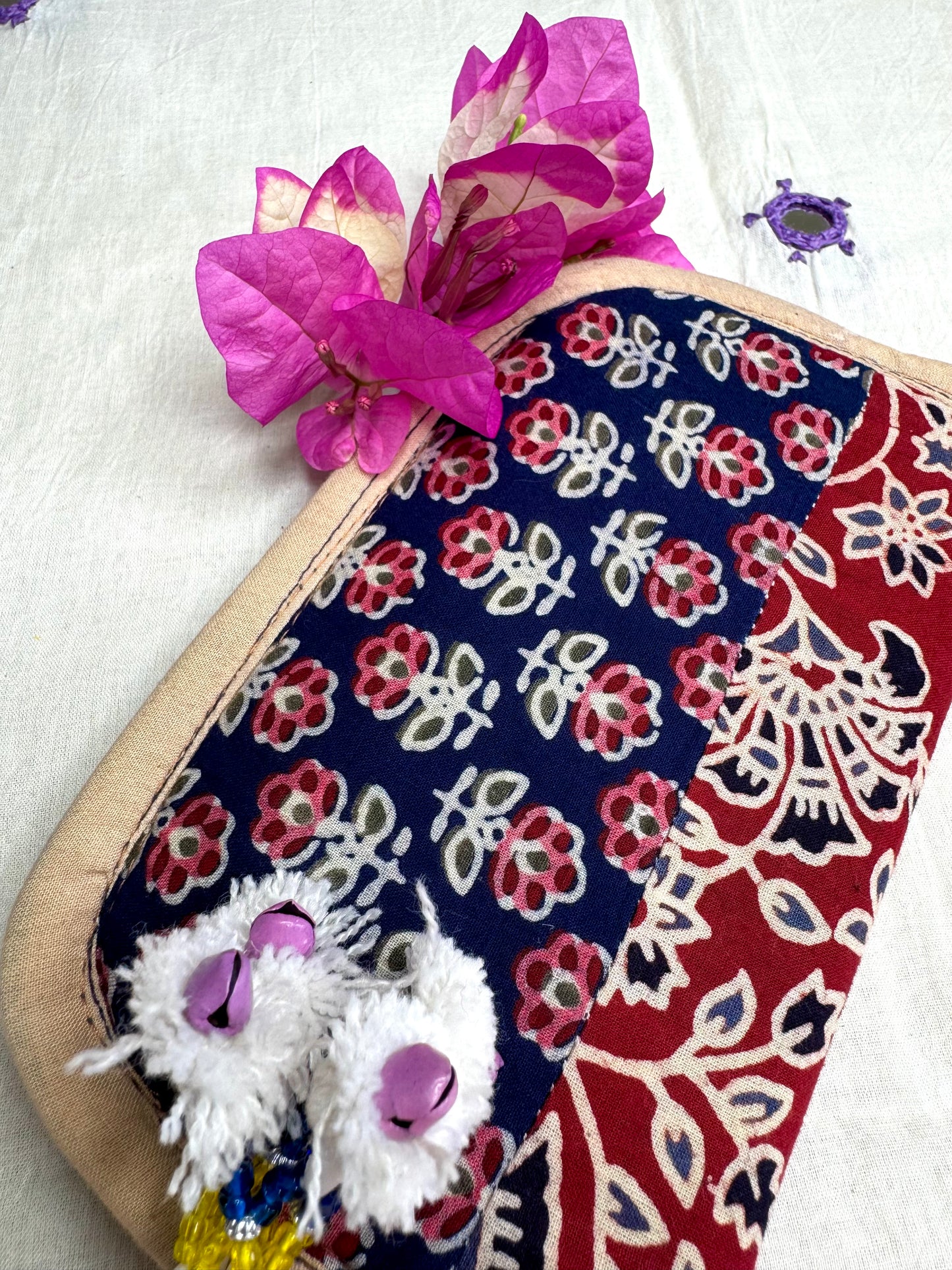 Navrang ~ Ajrakh Handcrafted Wallets ~ Red & Blue
