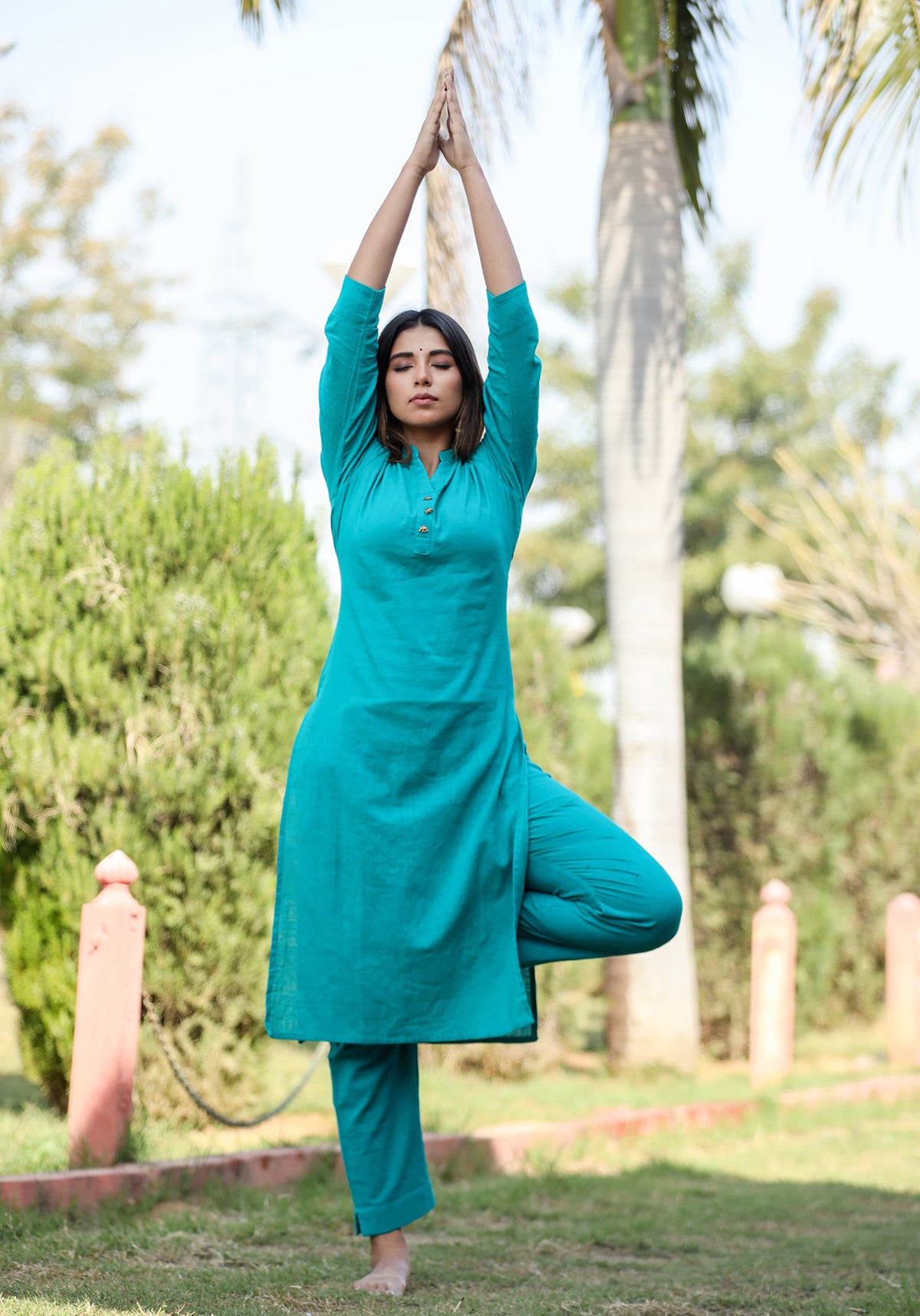 Saadgi ~ Beauty in Simplicity Cotton Kurti, Tiffany Blue 🩵