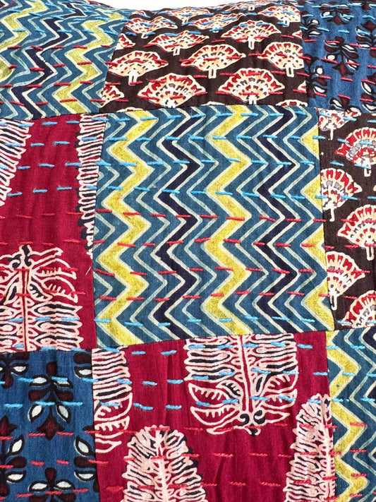 Ajrakh Cushion Covers ~ Zigzag Motif ~ Set of 2
