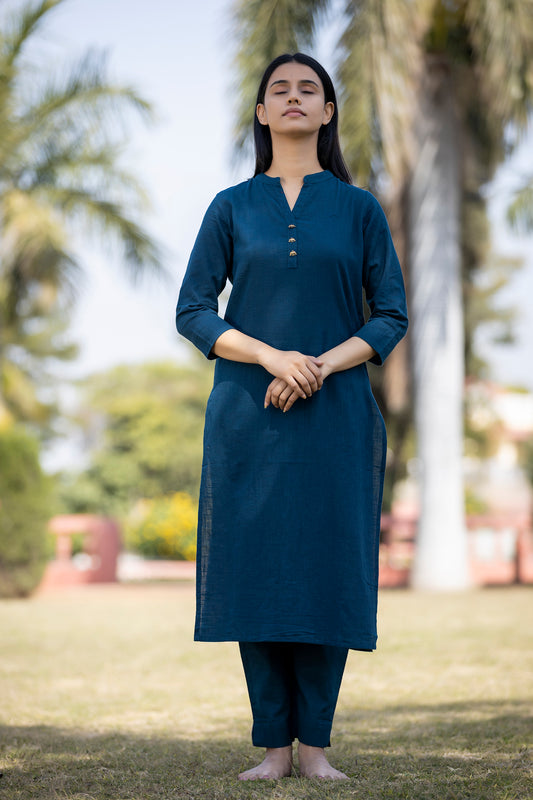 Saadgi ~ Beauty in Simplicity Cotton Suits, Midnight Blue🌀