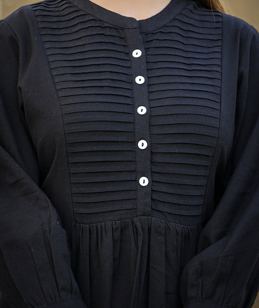 Bella ~ Ink Black Tunic Top