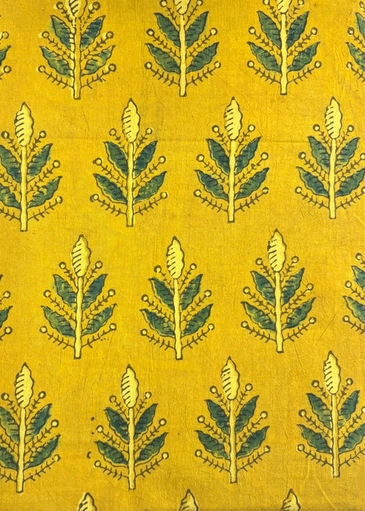 Mustard Yellow Cotton Ajrakh Fabric