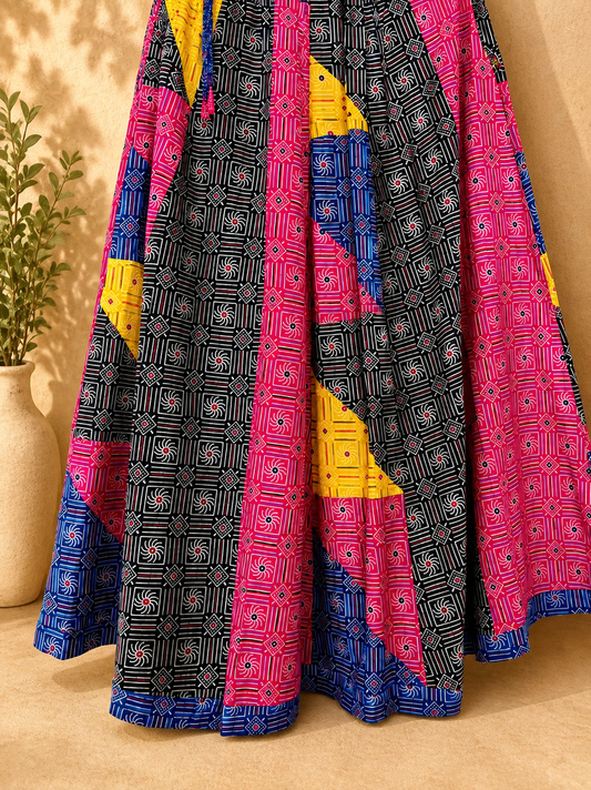🌻Navrang ~ Leher Handblock Skirt