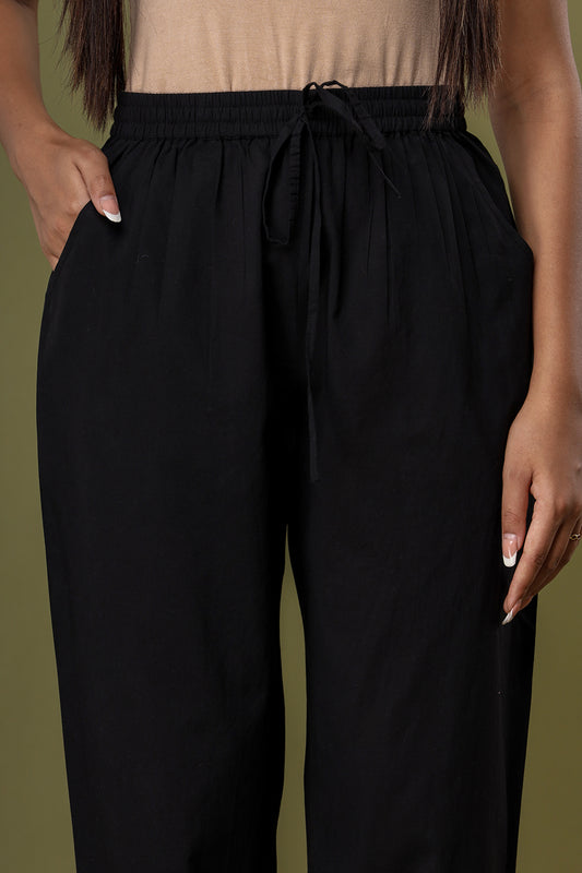 Ebony Black ~ Laced Cut Work Pant