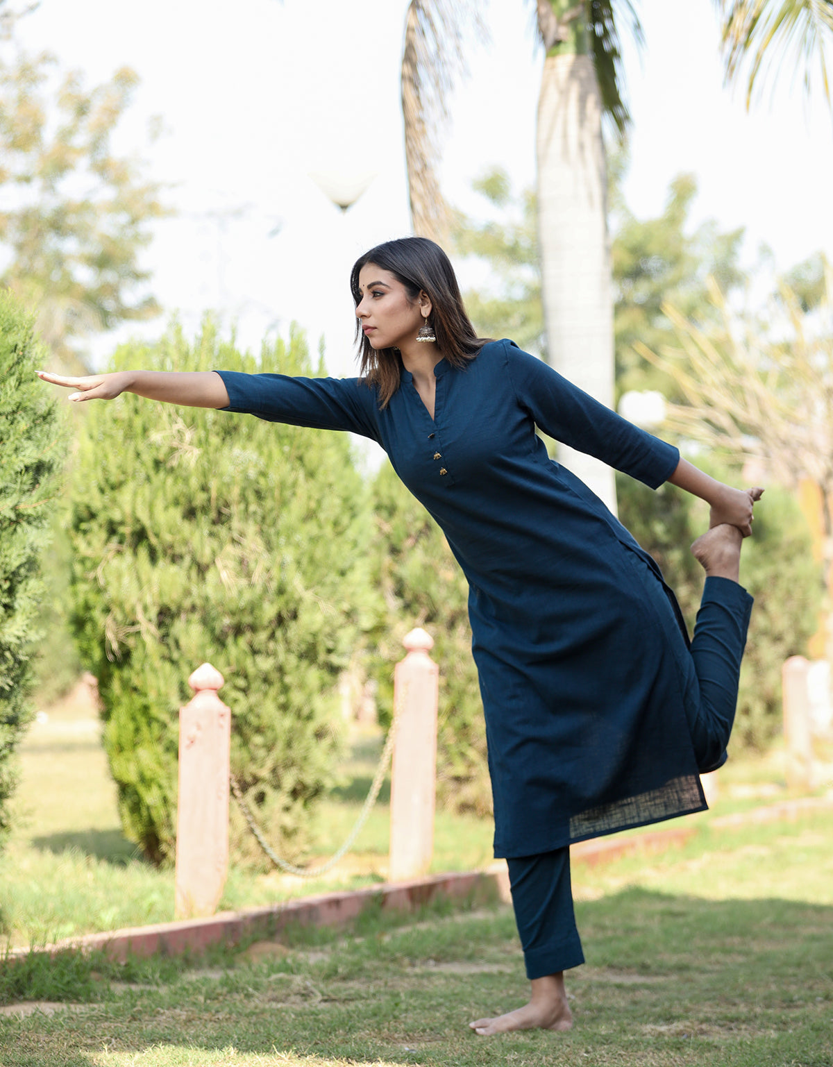 Saadgi ~ Beauty in Simplicity Cotton Kurti, Midnight Blue 💙