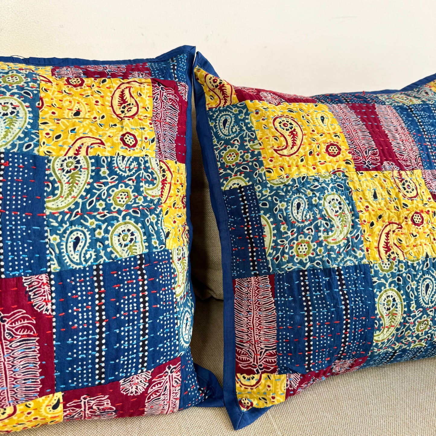 Ajrakh Cushion Covers ~ Dotted Motif ~ Set of 2