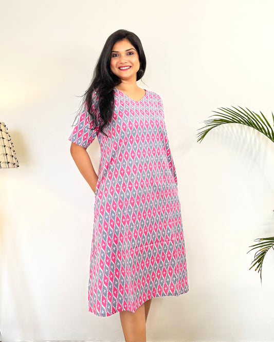 Khushi ~ Purple Cotton Dress ~ Lavender Dreams