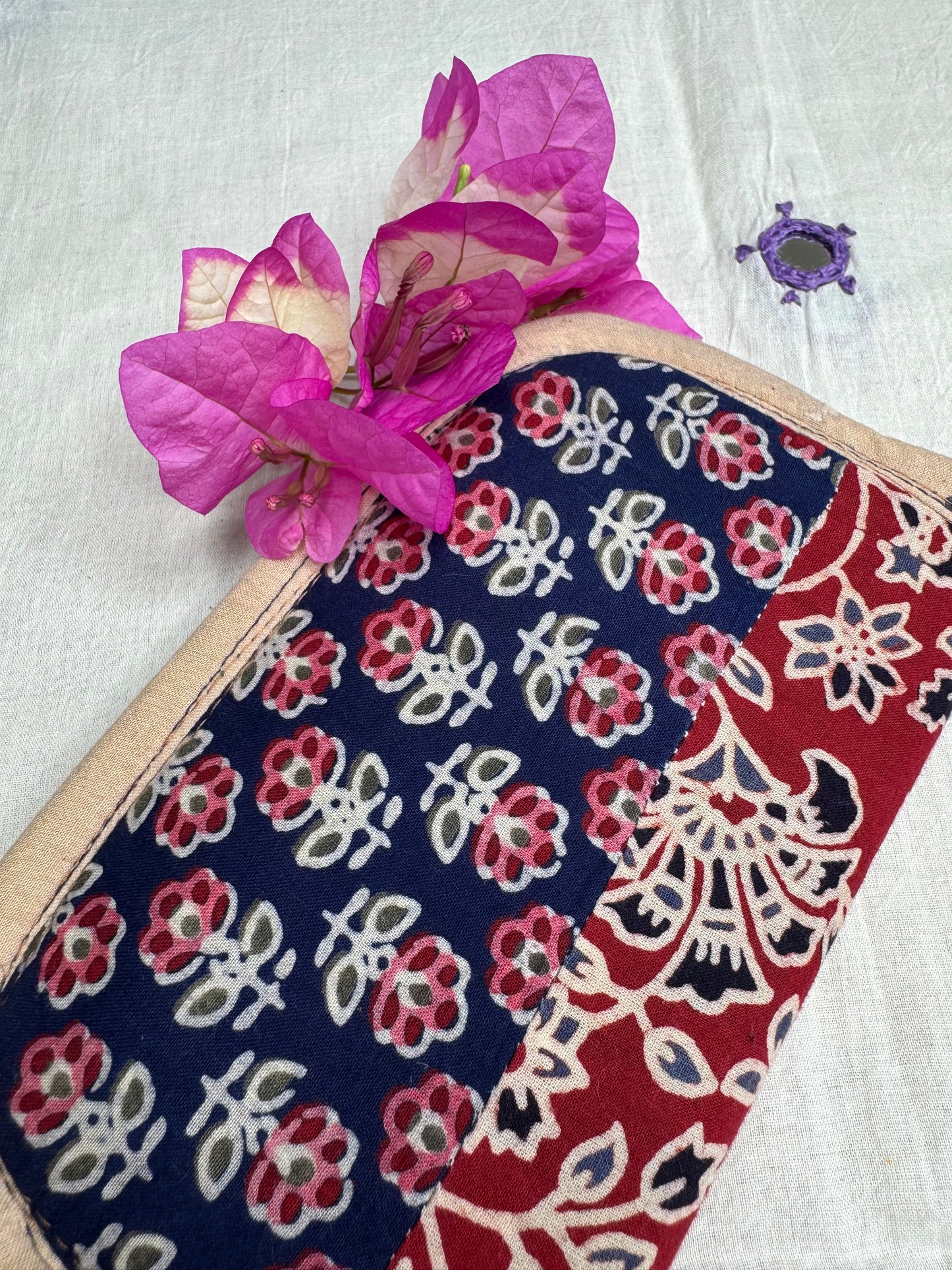 Navrang ~ Ajrakh Handcrafted Wallets ~ Red & Blue