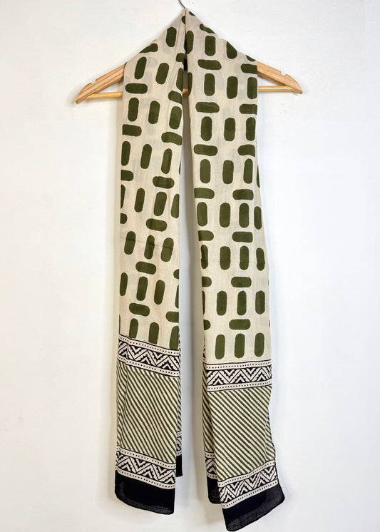 Raag 🪷 Mulmul Cotton Stoles ~ Capsule Green