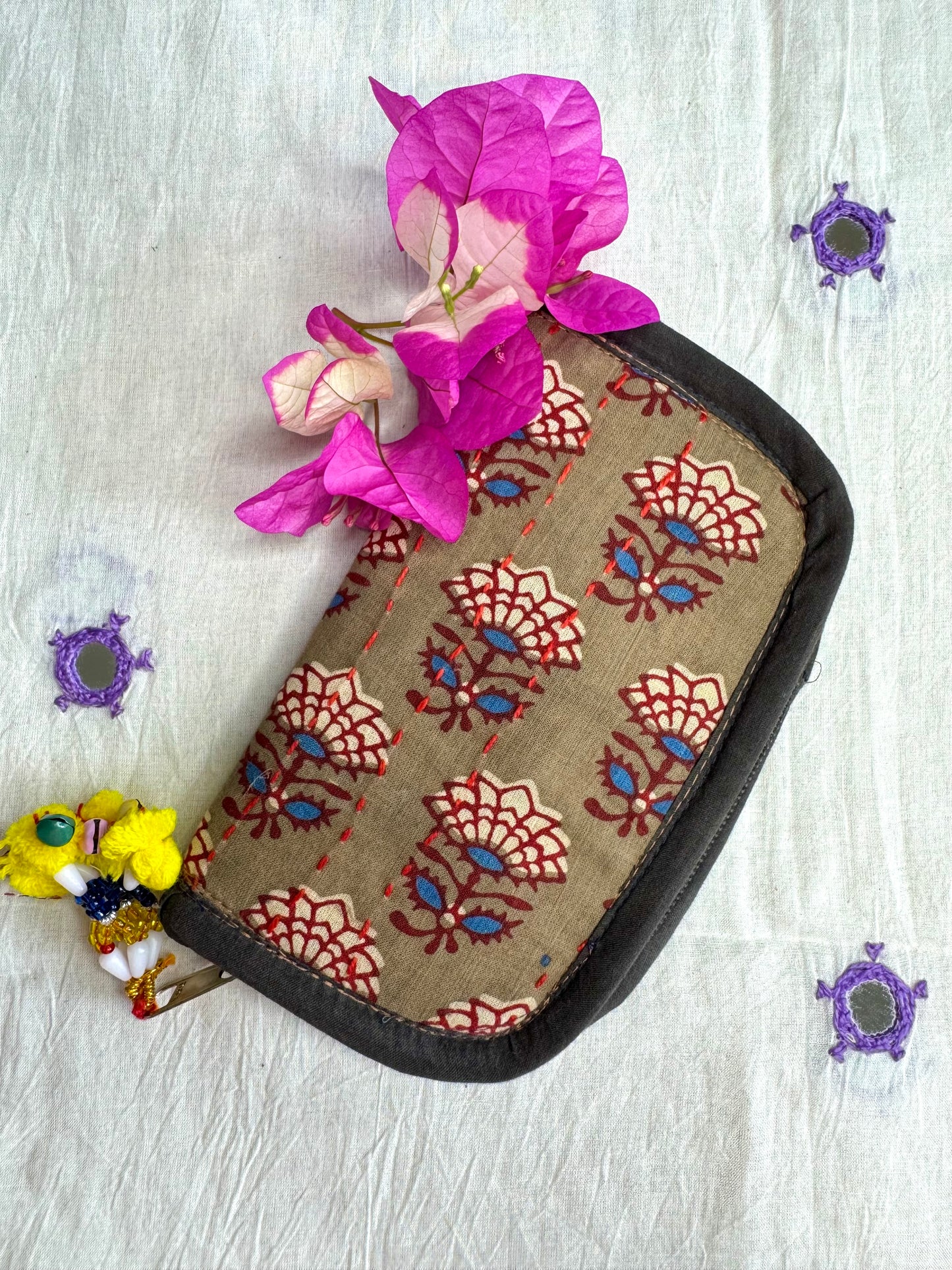 Navrang ~ Ajrakh Handcrafted Wallets ~ Beige