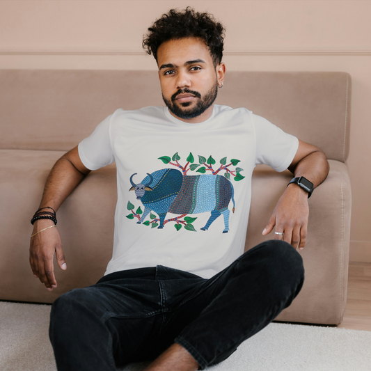 Lone Bull - Gond Handpainted T-shirt