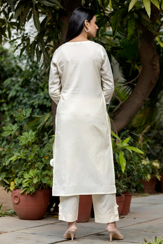 Adaa 𓂃 ོ☼𓂃 Colors of Nature Cotton Suits, Ivory White