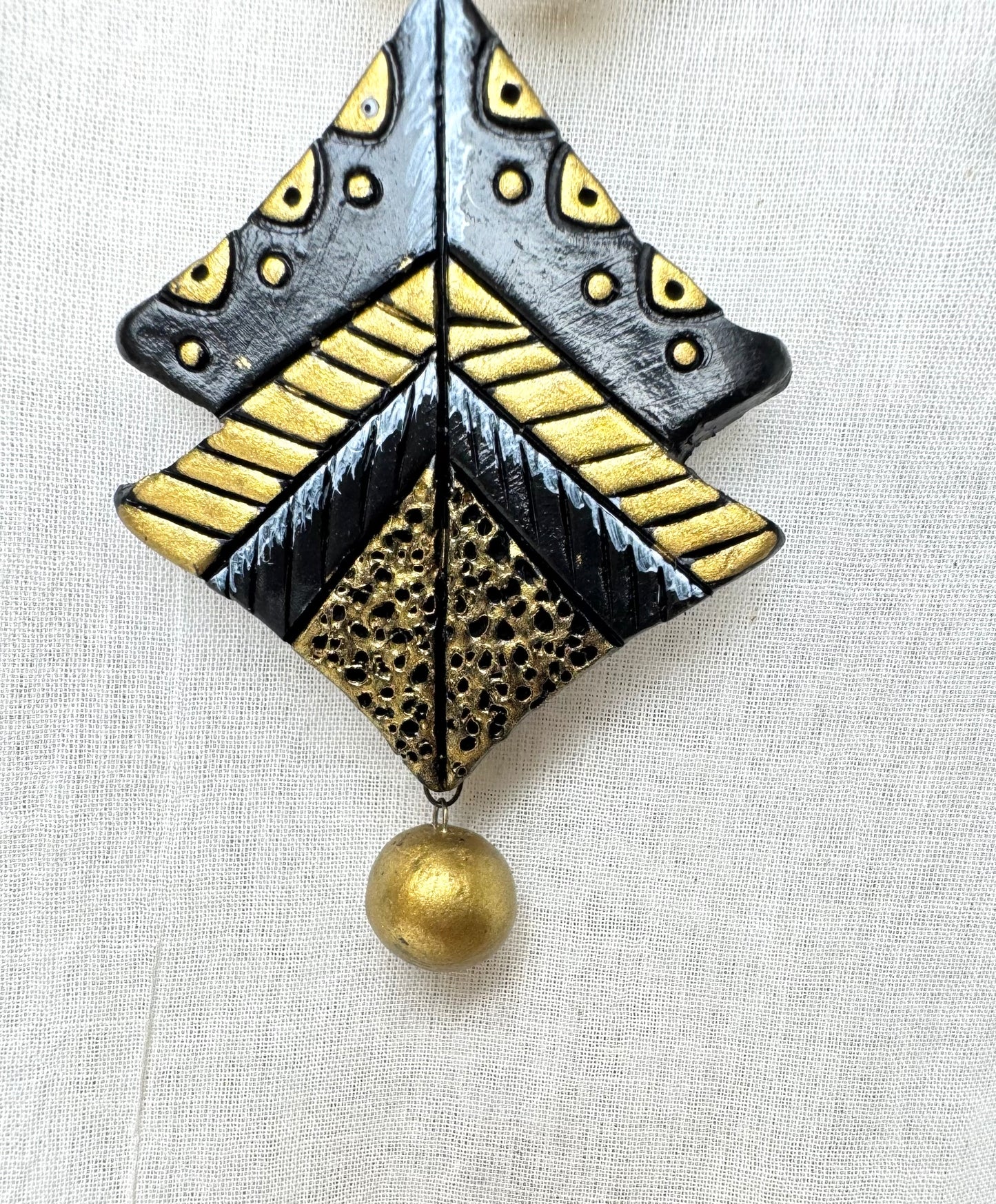 Mati ke Rang ~ Terracotta Jewelry Set ~ Chevron Black