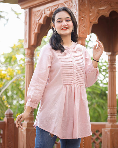 Bella ~ Peach Pink Tunic Top
