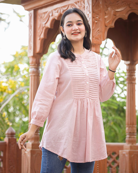 Bella ~ Peach Pink Tunic Top