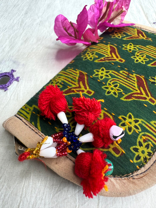 Navrang ~ Ajrakh Handcrafted Wallets ~ Green