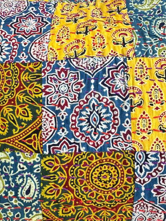Ajrakh Cushion Covers ~ Autumn Shower ~ Set of 2