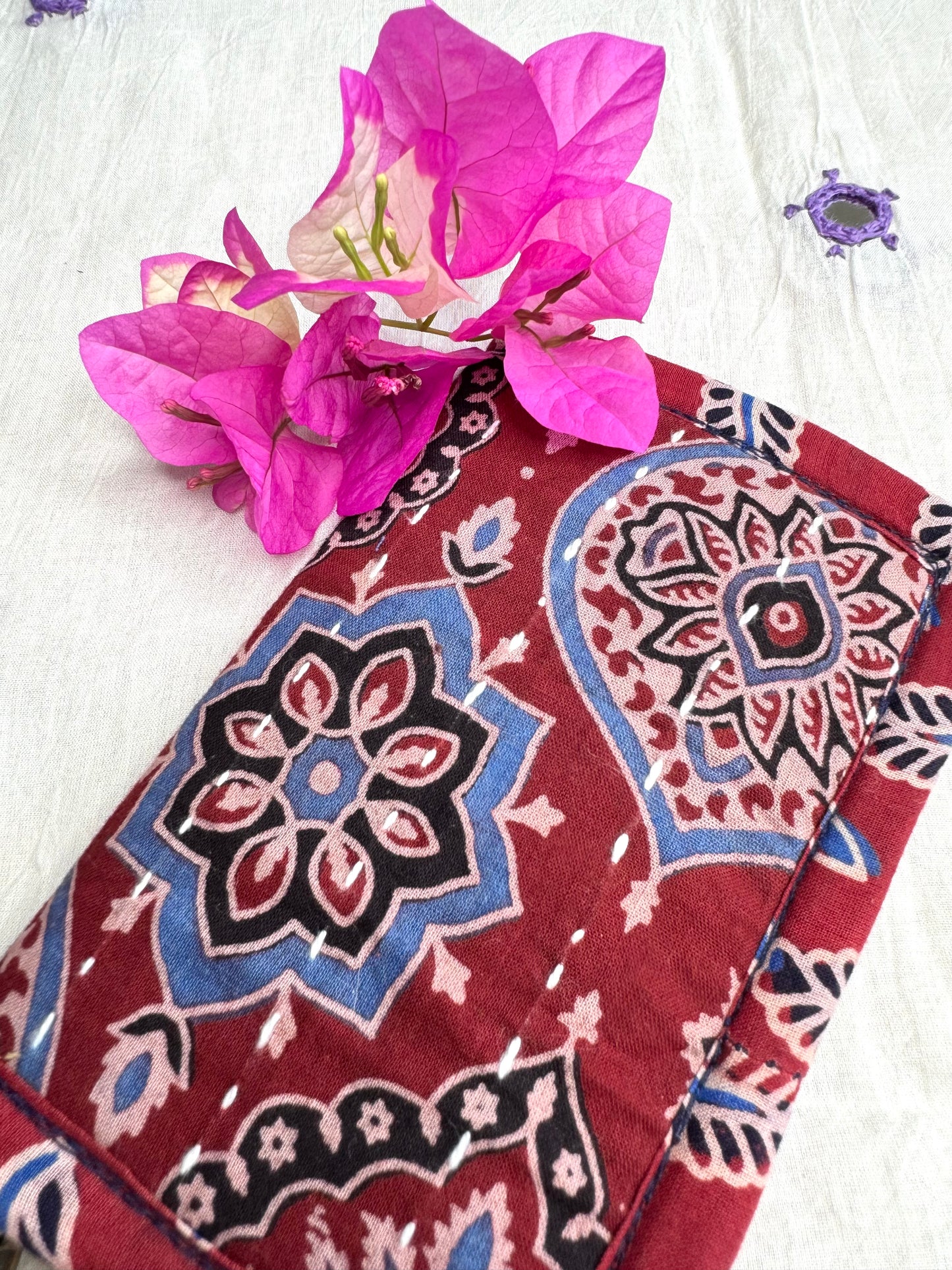 Navrang ~ Ajrakh Handcrafted Wallets ~ Maroon