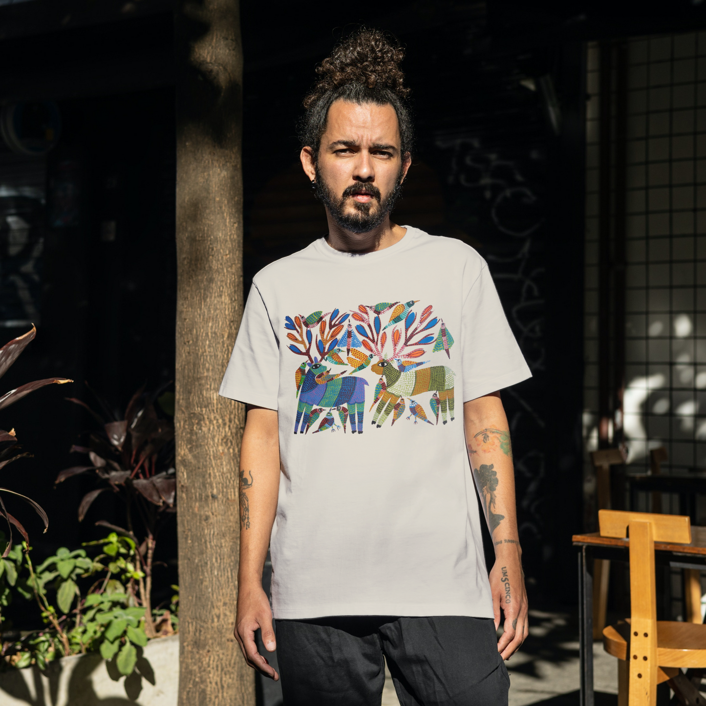 Forest Club - Gond Handpainted T-shirt