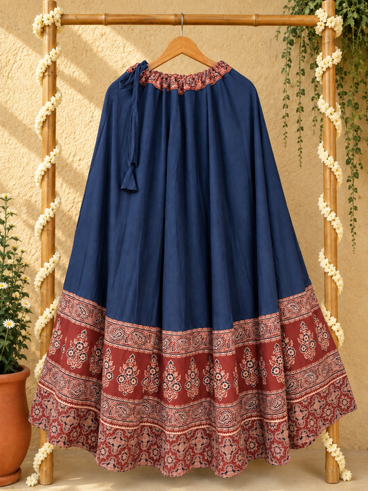 ⚜ Dharohar ~ Shyamra ~ Ajrakh Lehenga & Dupatta Set