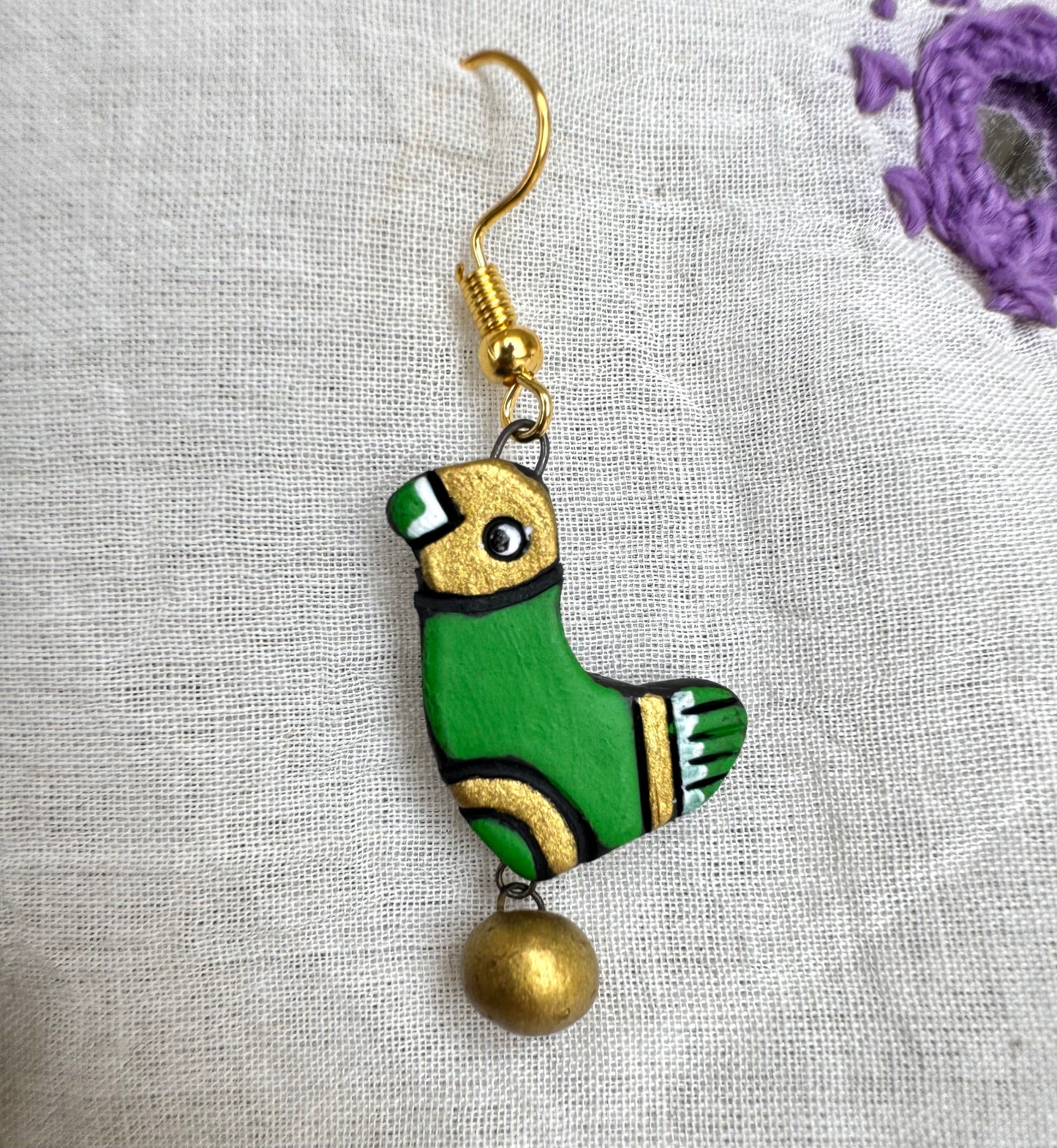 Mati ke Rang ~ Terracotta Jewelry Set ~ Parakeet Green