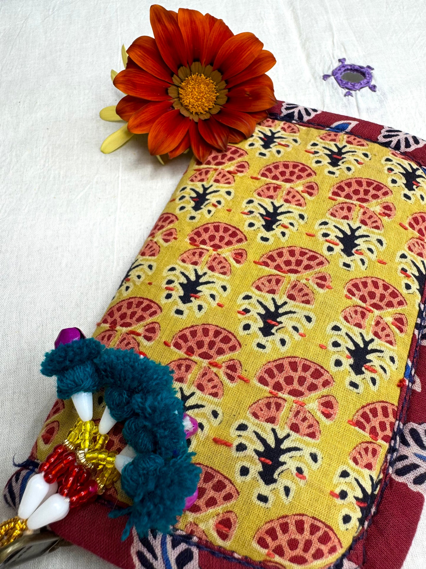 Navrang ~ Ajrakh Handcrafted Wallets ~ Yellow & Red