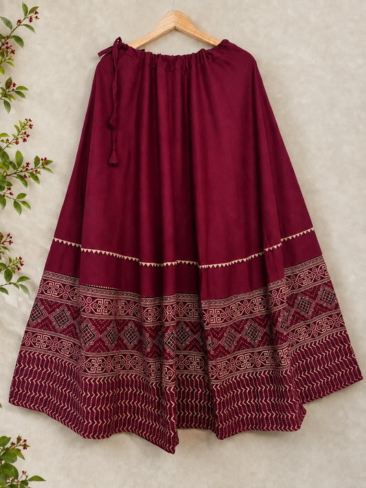 🌺Raasrang ~ Ishani ~ Ajrakh Skirt and Dupatta Set