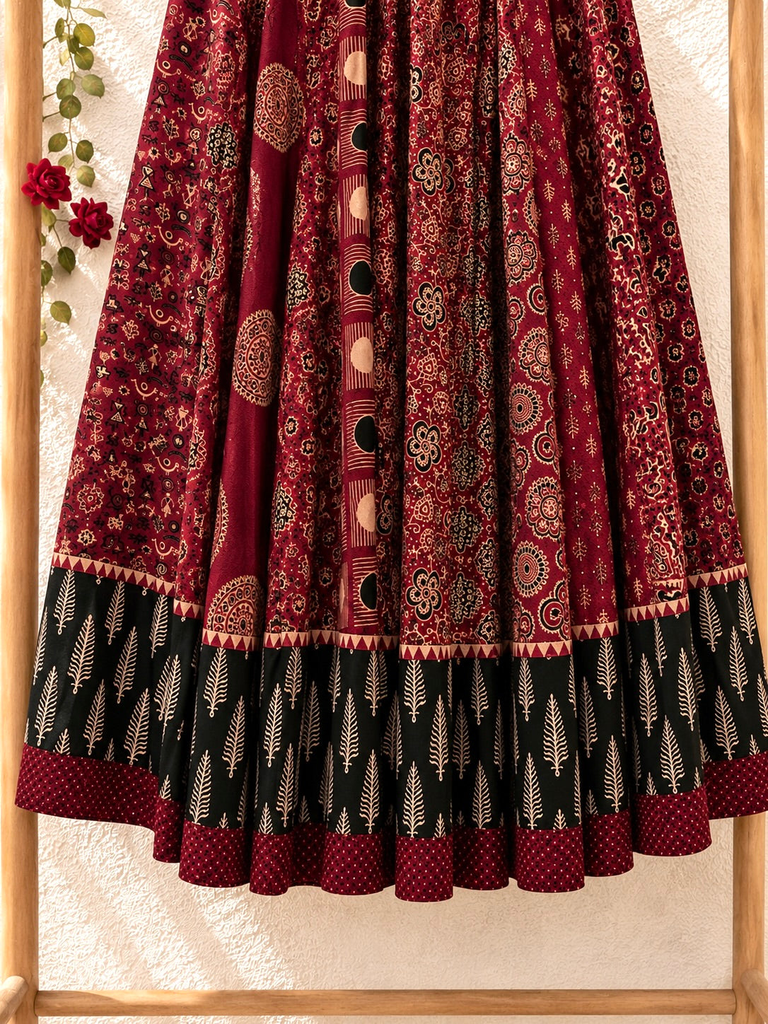 ⚜️ Dharohar ~ Mehrun ~ Ajrakh Long Kali Skirt
