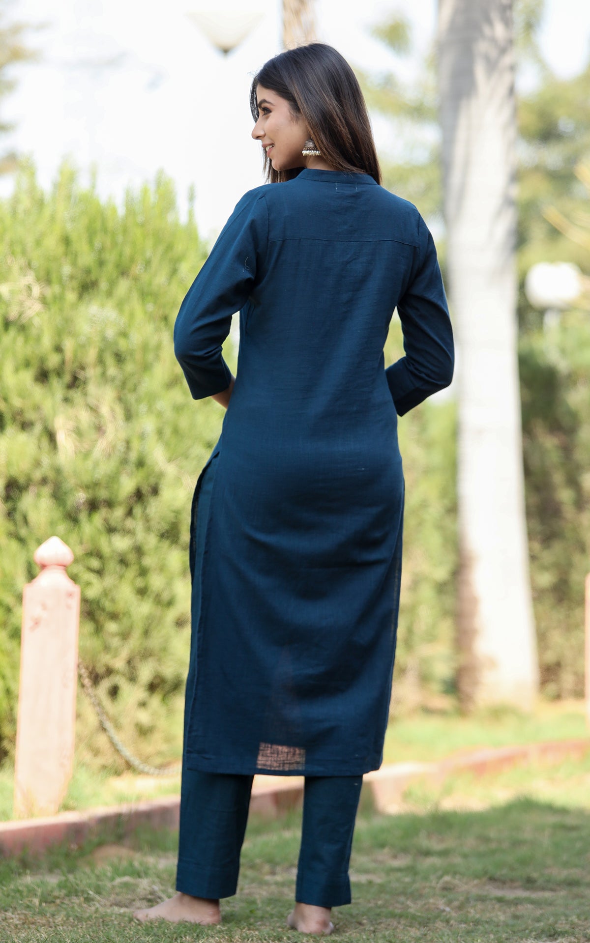 Saadgi ~ Beauty in Simplicity Cotton Kurti, Midnight Blue 💙