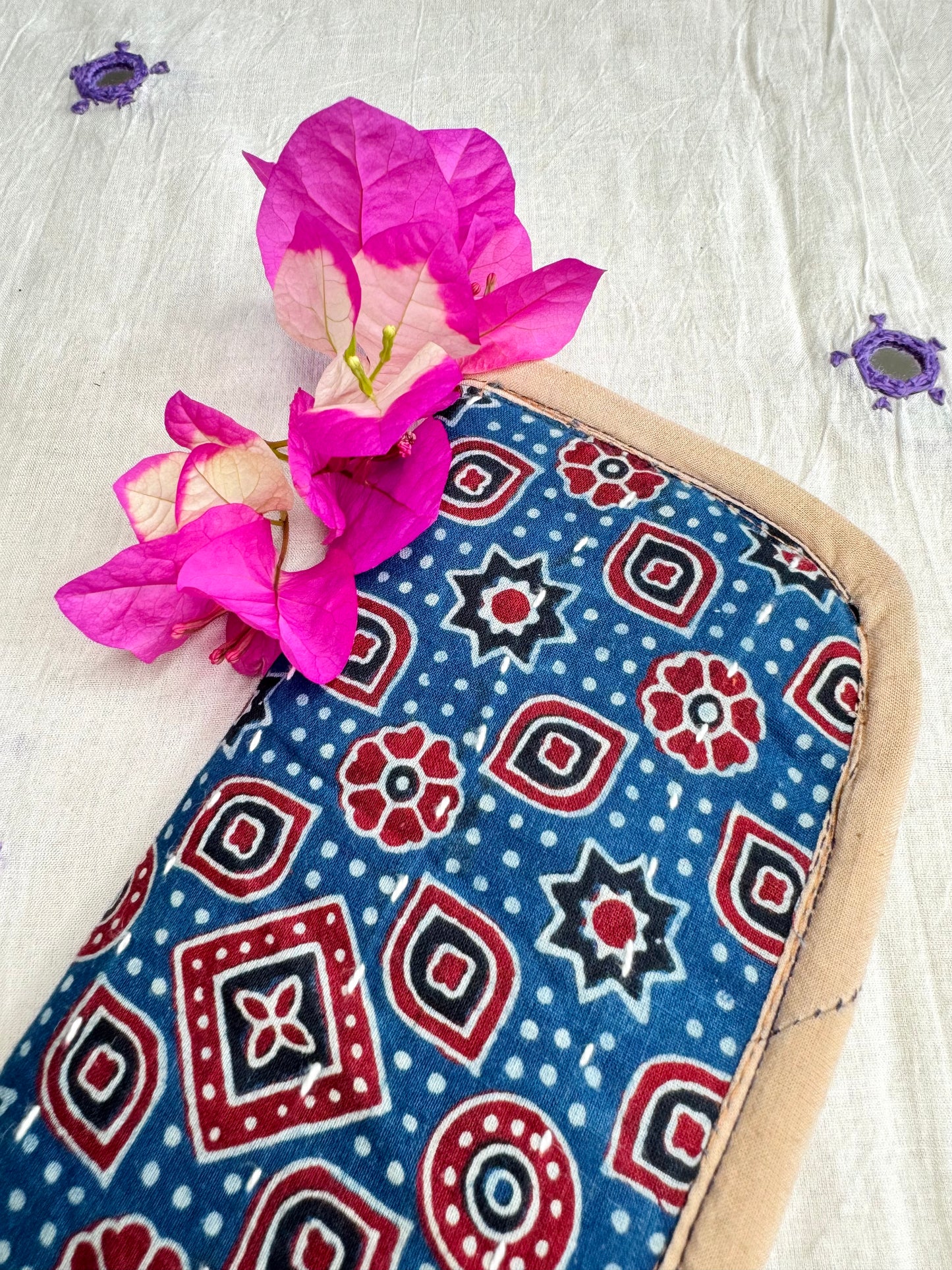 Navrang ~ Ajrakh Handcrafted Wallets ~ Navy Blue