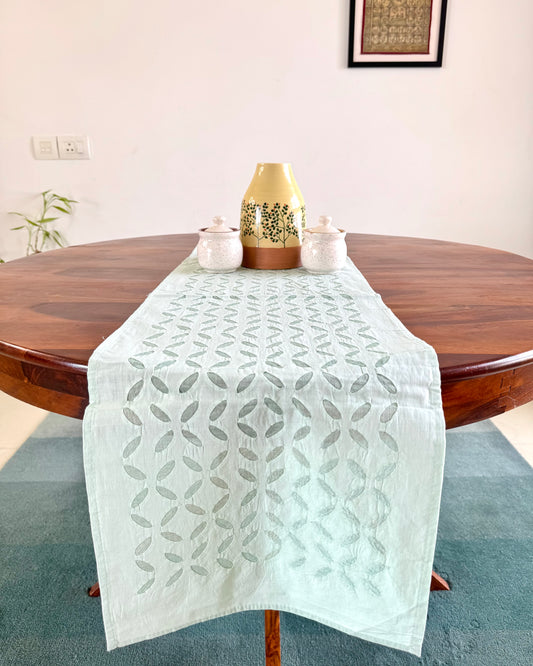 Mint Green ~ Applique work Table Runner w/ 4 Table Mats