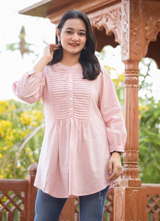 Bella ~ Peach Pink Tunic Top