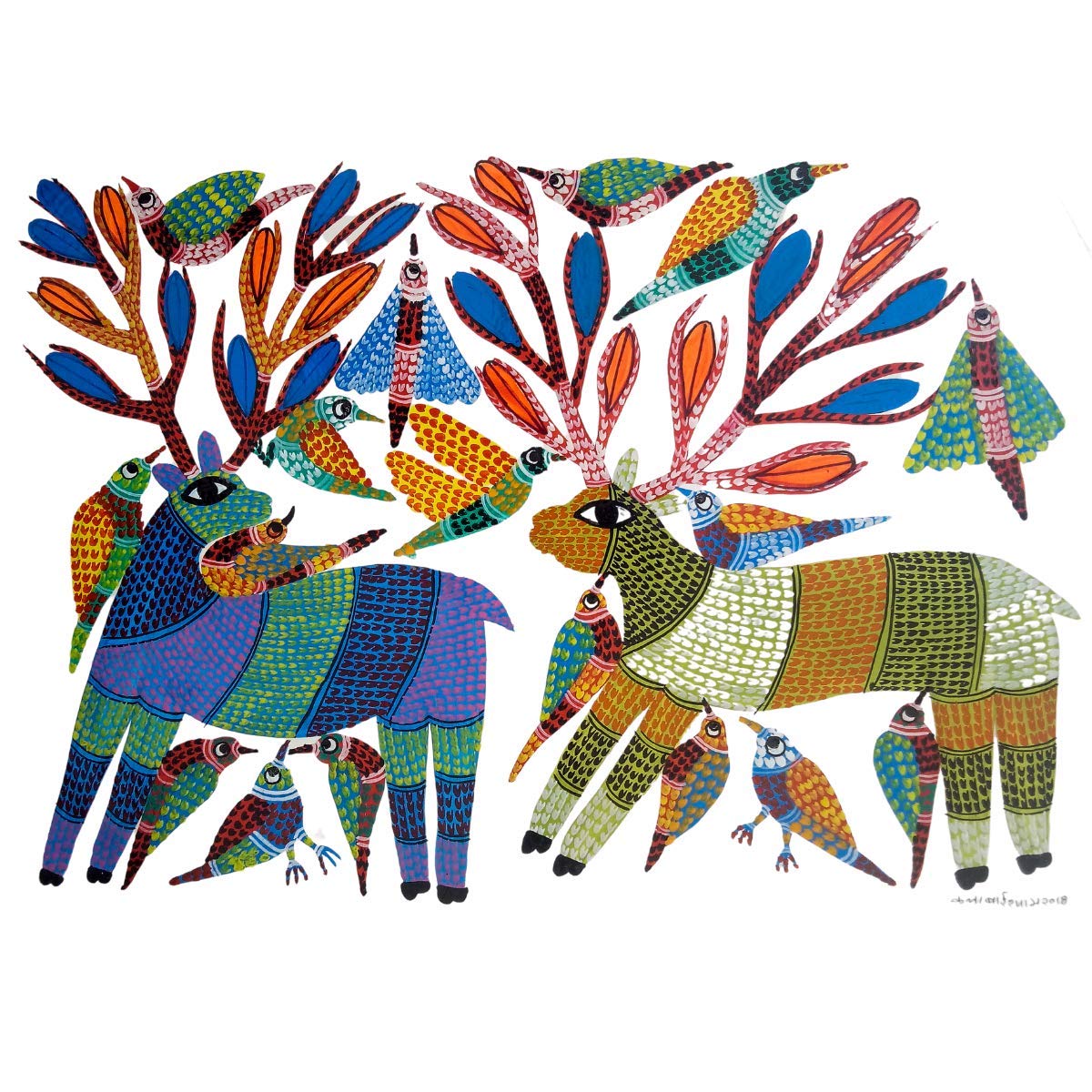 Forest Club - Gond Handpainted T-shirt