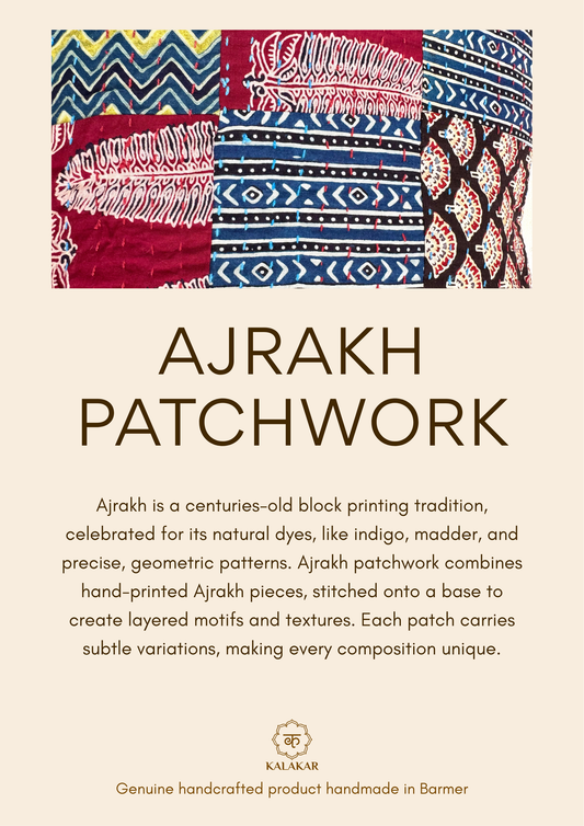Ajrakh Cushion Covers ~ Fern Motif ~ Set of 2